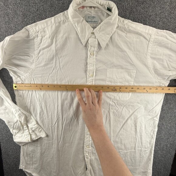 VTG Gitman Bros Point TTX Oxford 17.5 35 All Cotton Pinpoint USA White Pocket - Picture 10 of 13